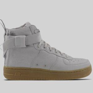 Nike SF AIR FORCE 1 WOMANS Mid Vast Grey Sneakers Size 9 Laces/Strap/zipper